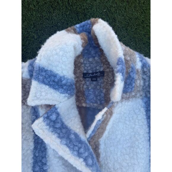 Charlie B Plaid Boucle Knit Coat Snowflake Women's Sz S - Picture 4 of 9